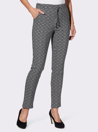 Bengalinhose im Grafik-Dessin - anthrazit-graphit-bedruckt