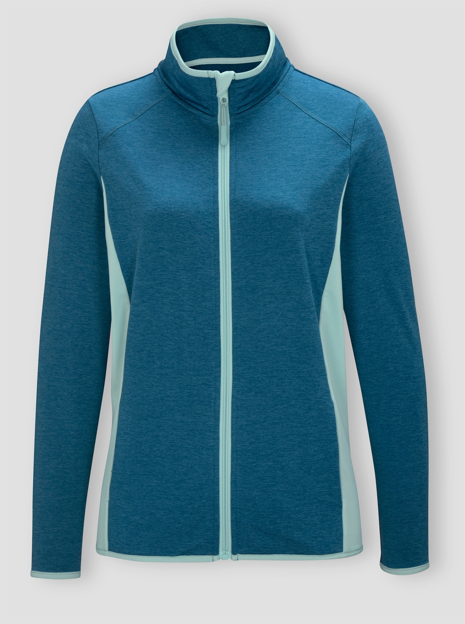 Sportjacke mit kontrastfarbenen Einsätzen - topas-meliert-mint