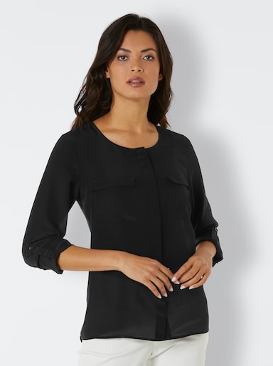 heine Seidenbluse mit mattem Glanz - schwarz