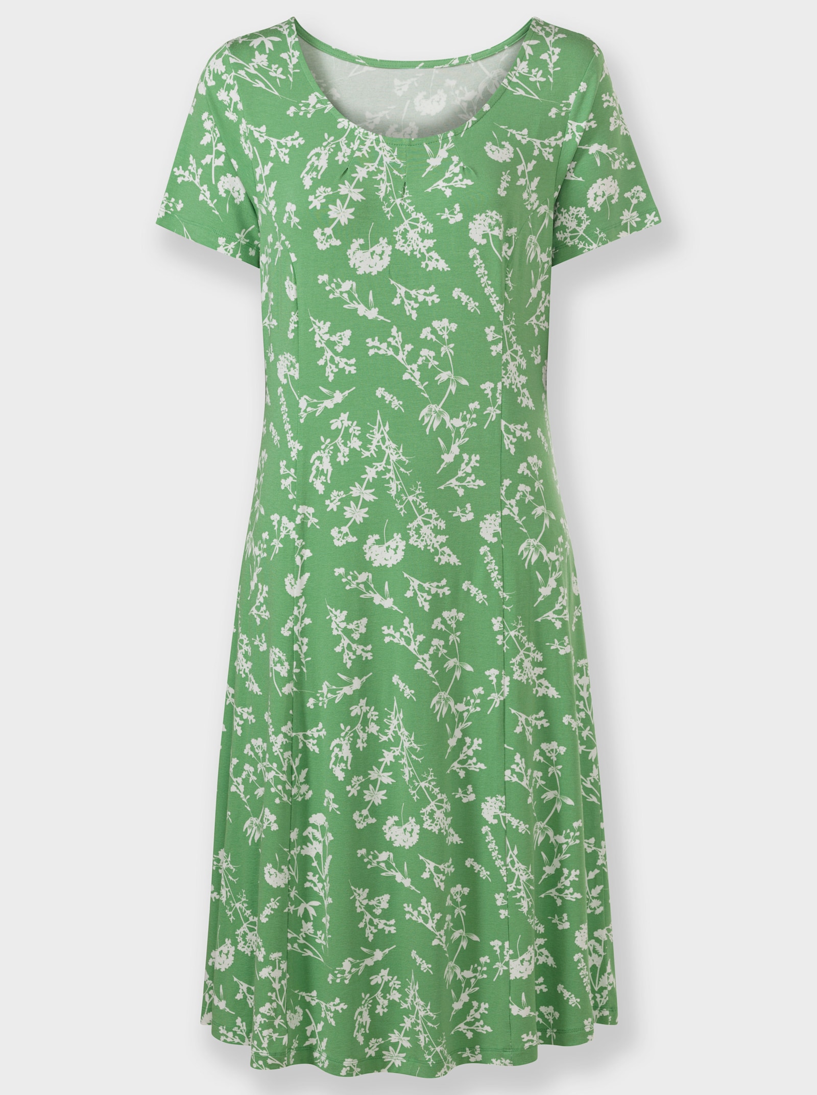 Jerseykleid im floralen Muster - apfel-ecru-bedruckt