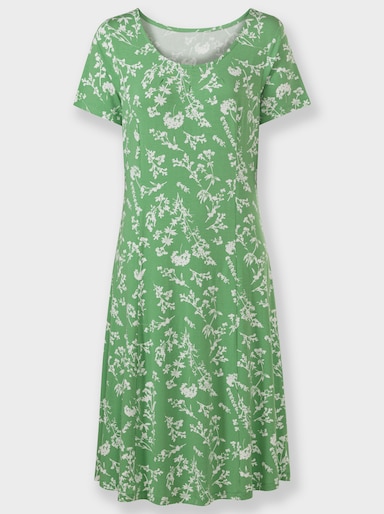 Jerseykleid im floralen Muster - apfel-ecru-bedruckt