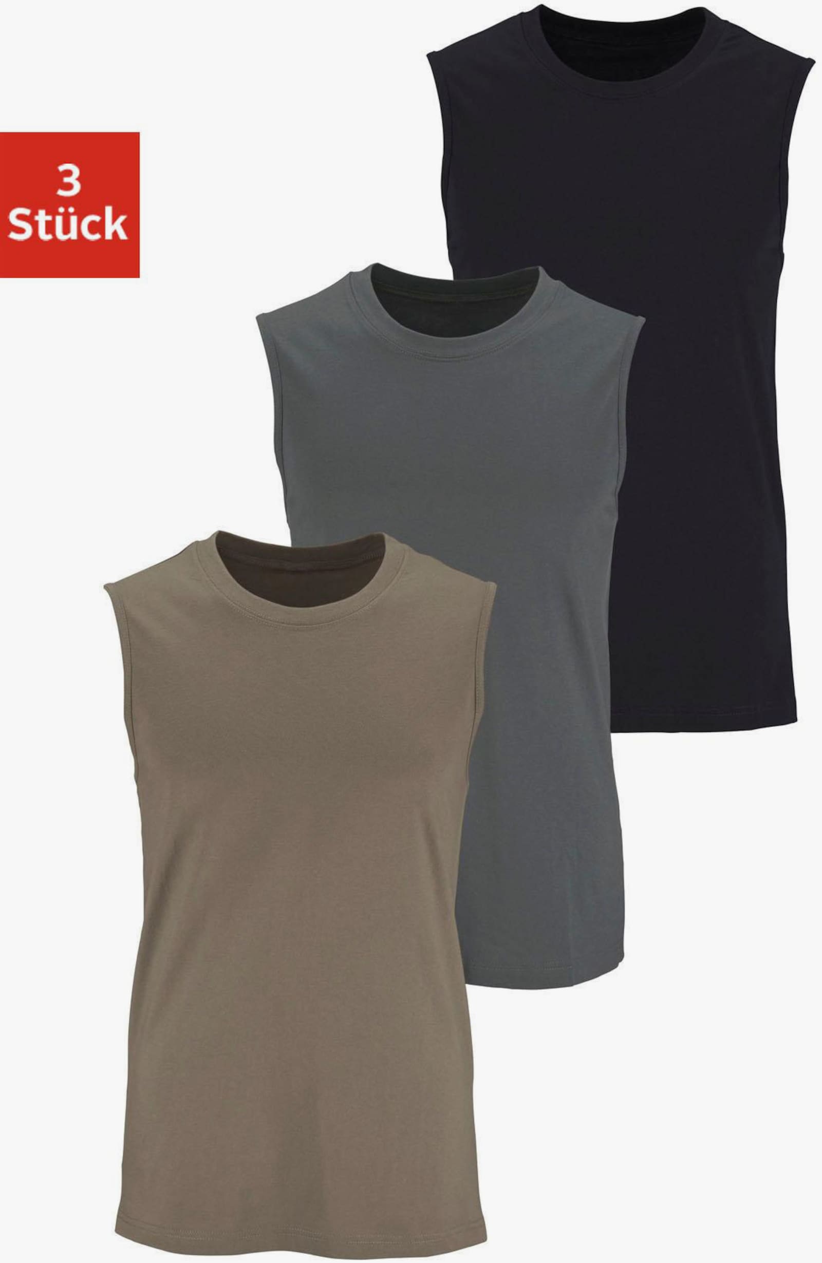 H.I.S Muscleshirt - olivgrün, schwarz, dunkelgrau