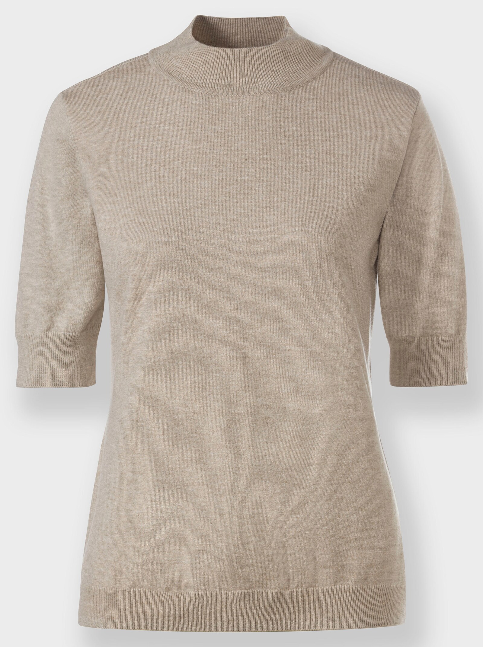 Pullover mit halblangem Ärmel - sesam-meliert