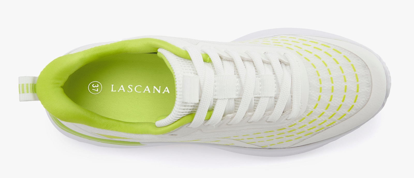 LASCANA Sneaker - weiß/lime