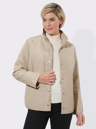 Steppjacke mit Kontrast-Paspelierung - sand