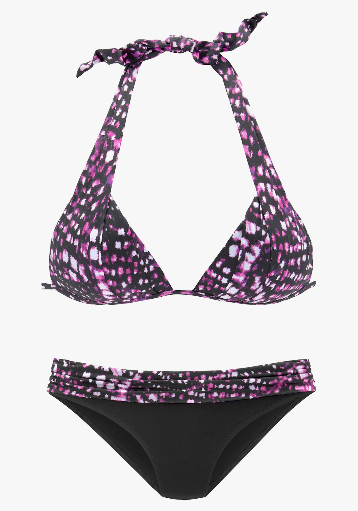 Bruno Banani Bikini triangle - rose foncé imprimé