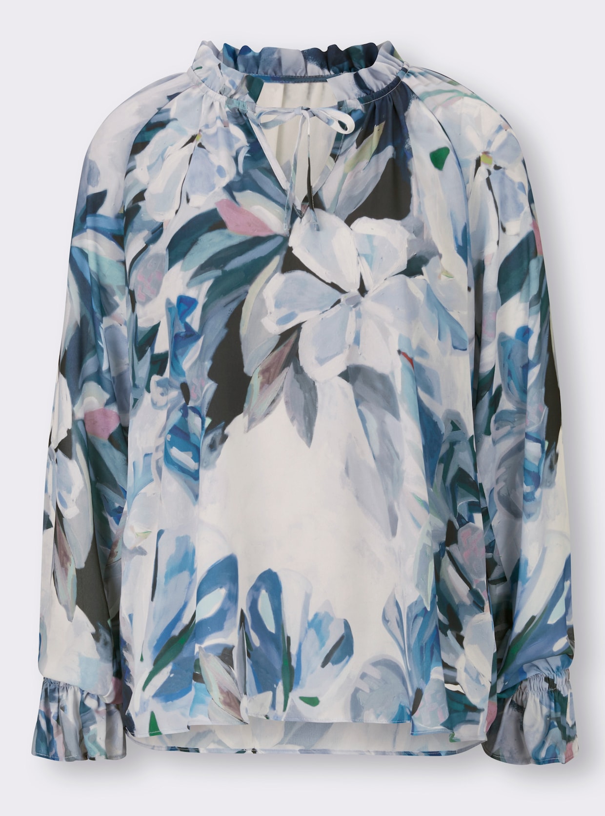 heine Blouse met print - lichtblauw/mauve bedrukt