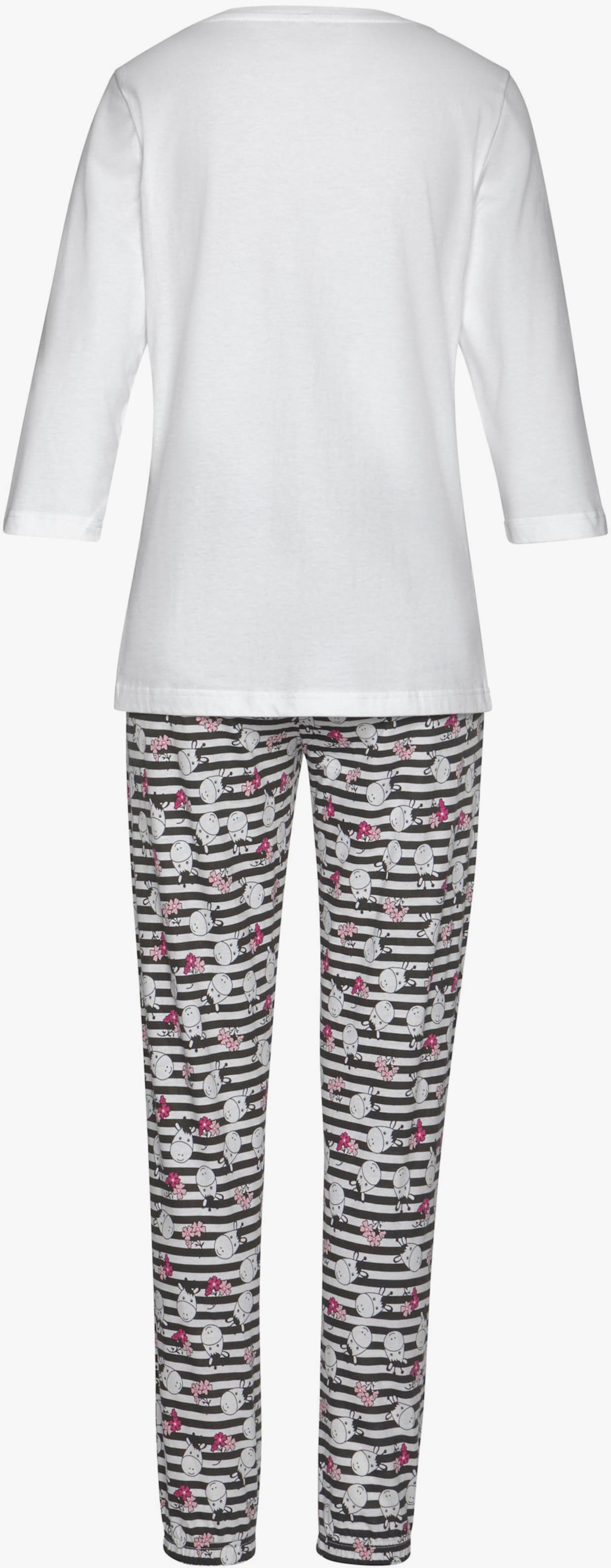 Vivance Dreams Pyjama - schwarz-weiß, schwarz-pink