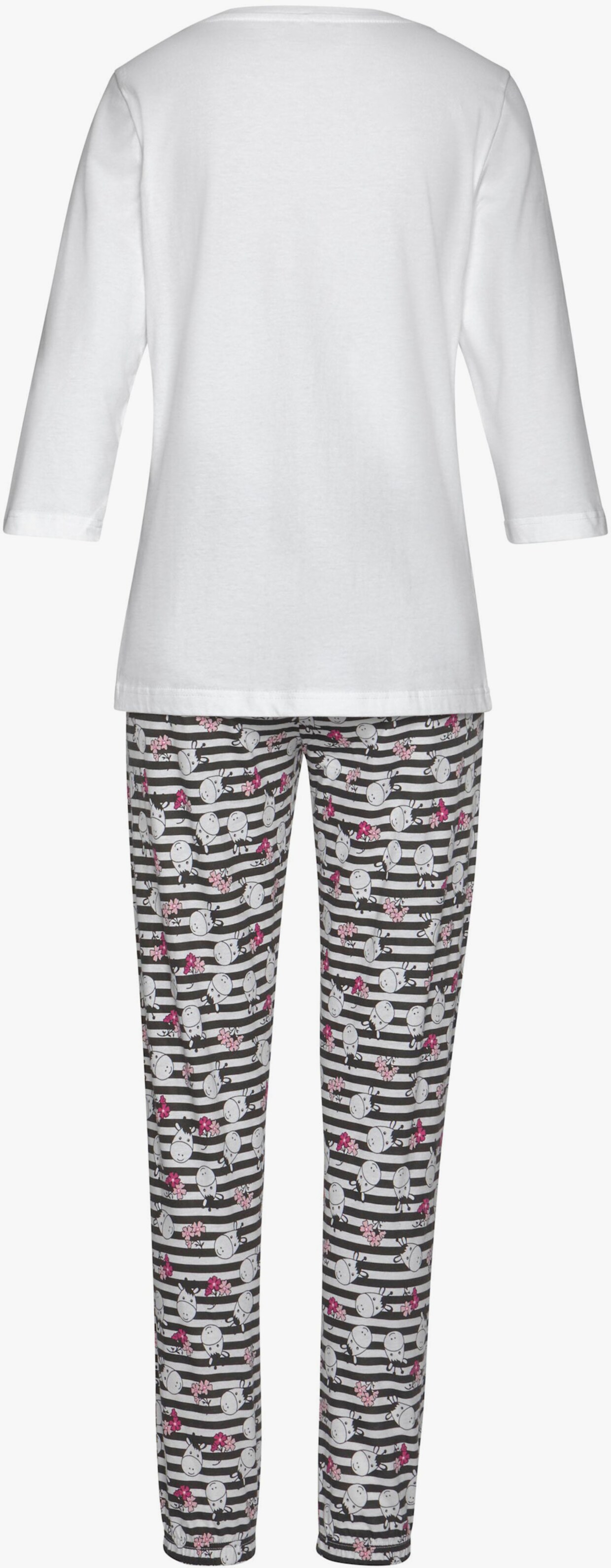 Vivance Dreams Pyjama - schwarz-weiss, schwarz-pink