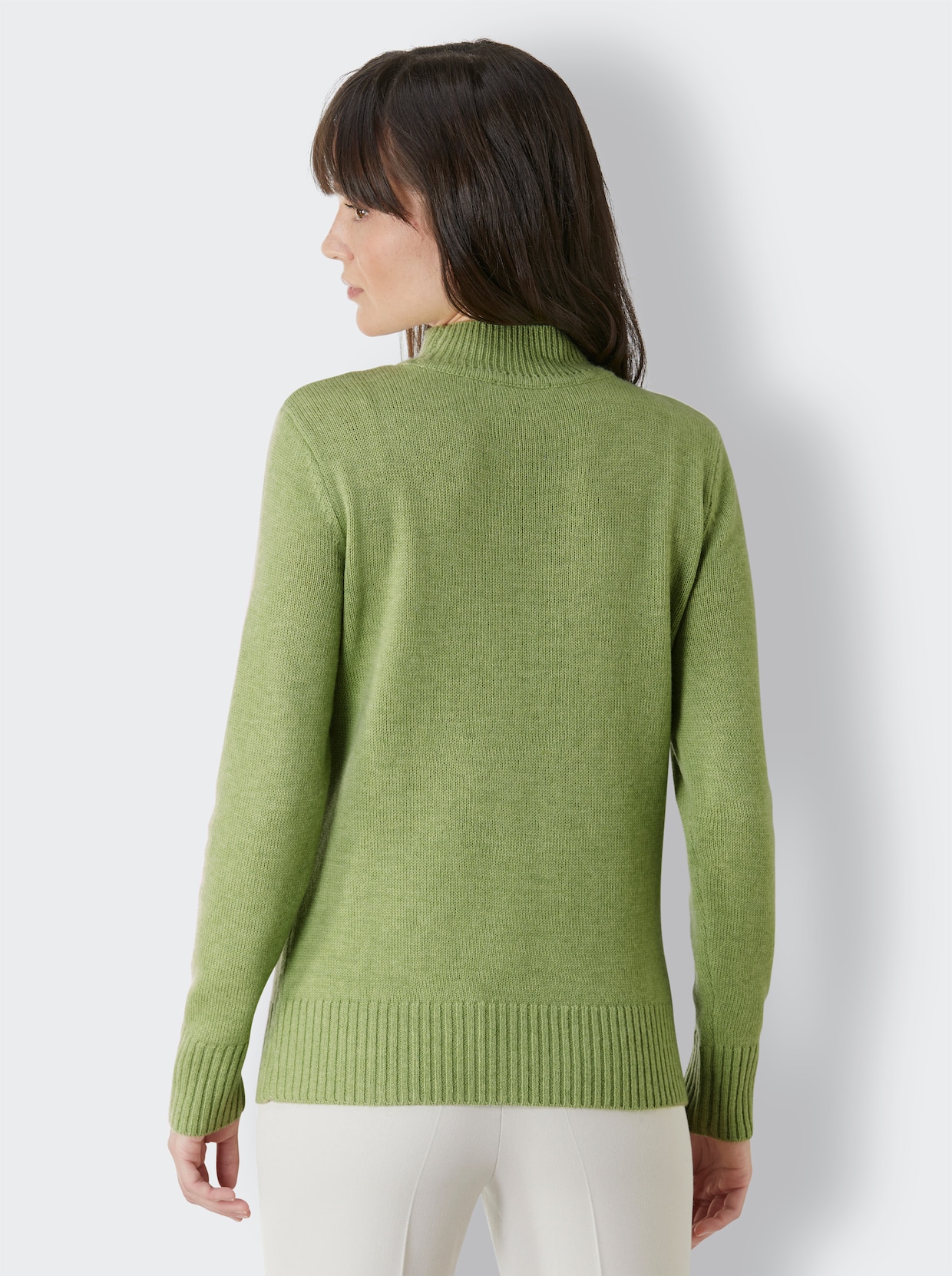 CREATION L PREMIUM pull à col montant - kiwi chiné