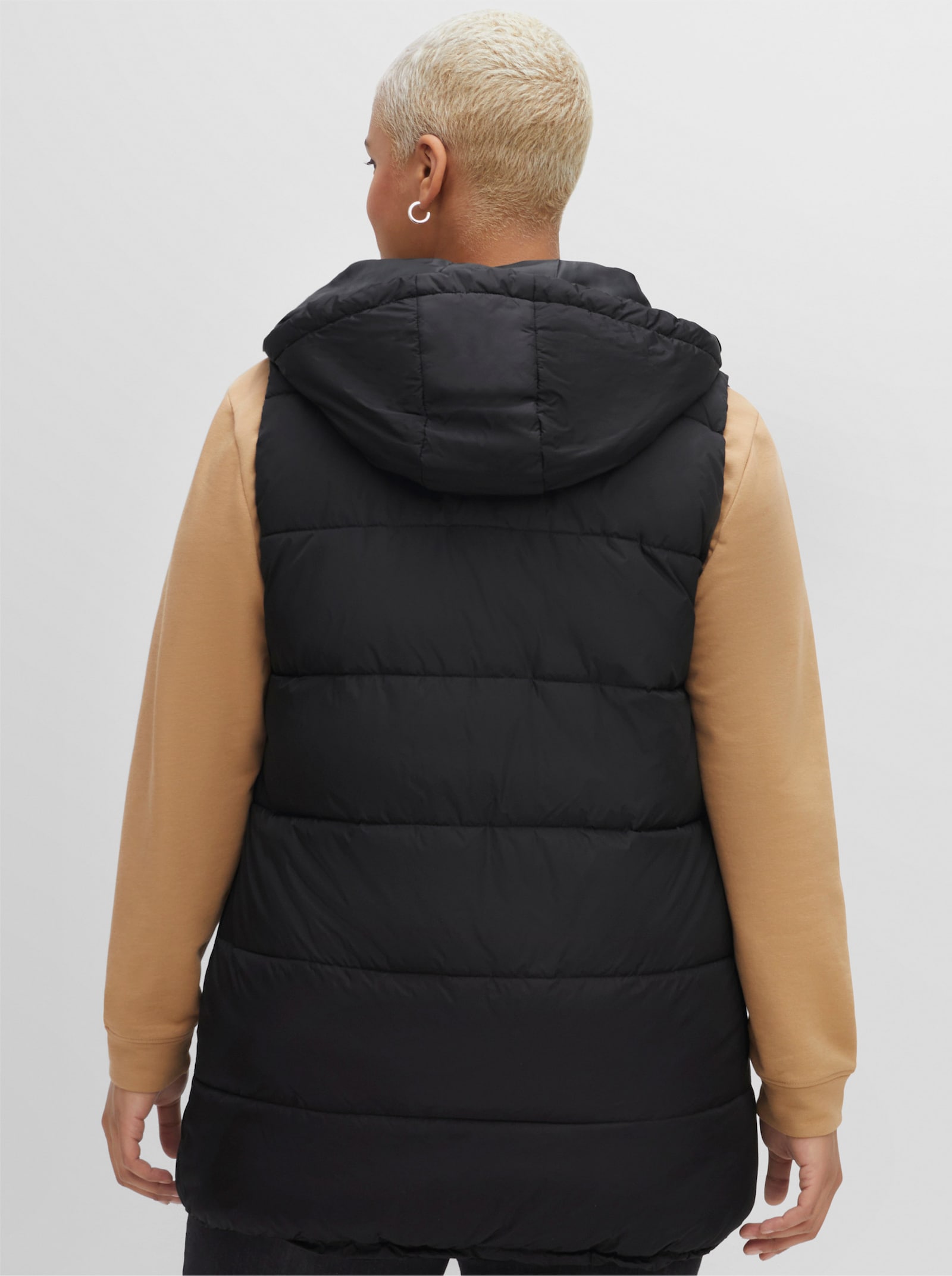 sheego Steppweste in A-Linie - schwarz