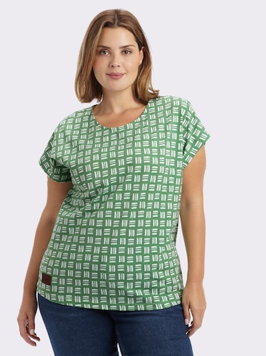 Print-Shirt aus reiner Baumwolle - apfel-ecru-bedruckt