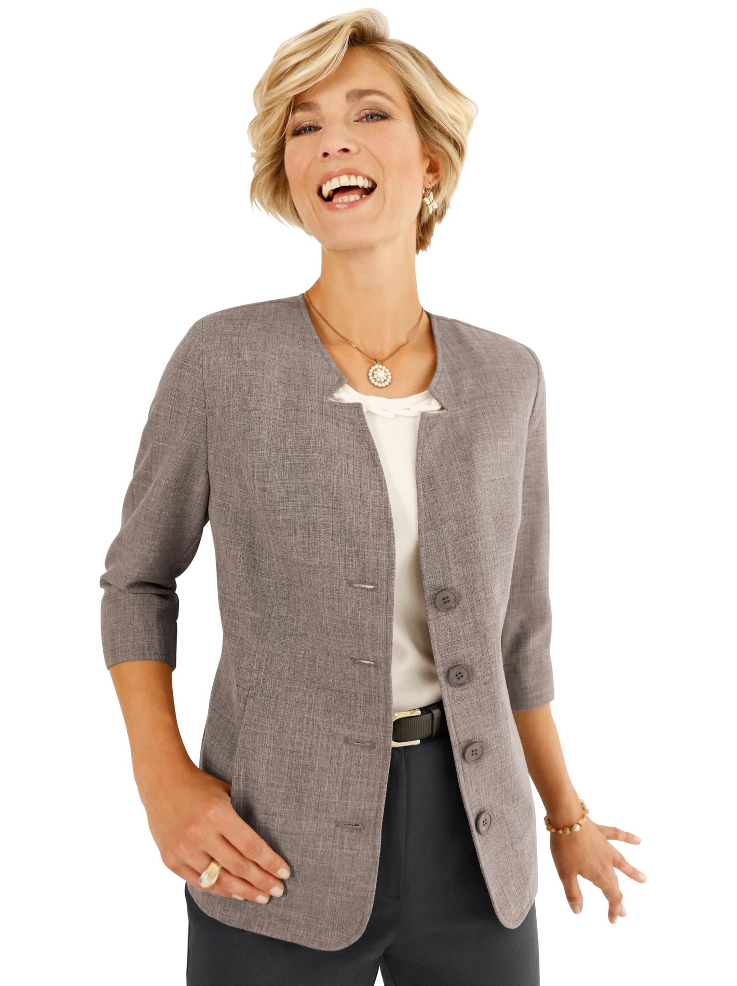 Blusenblazer - taupe