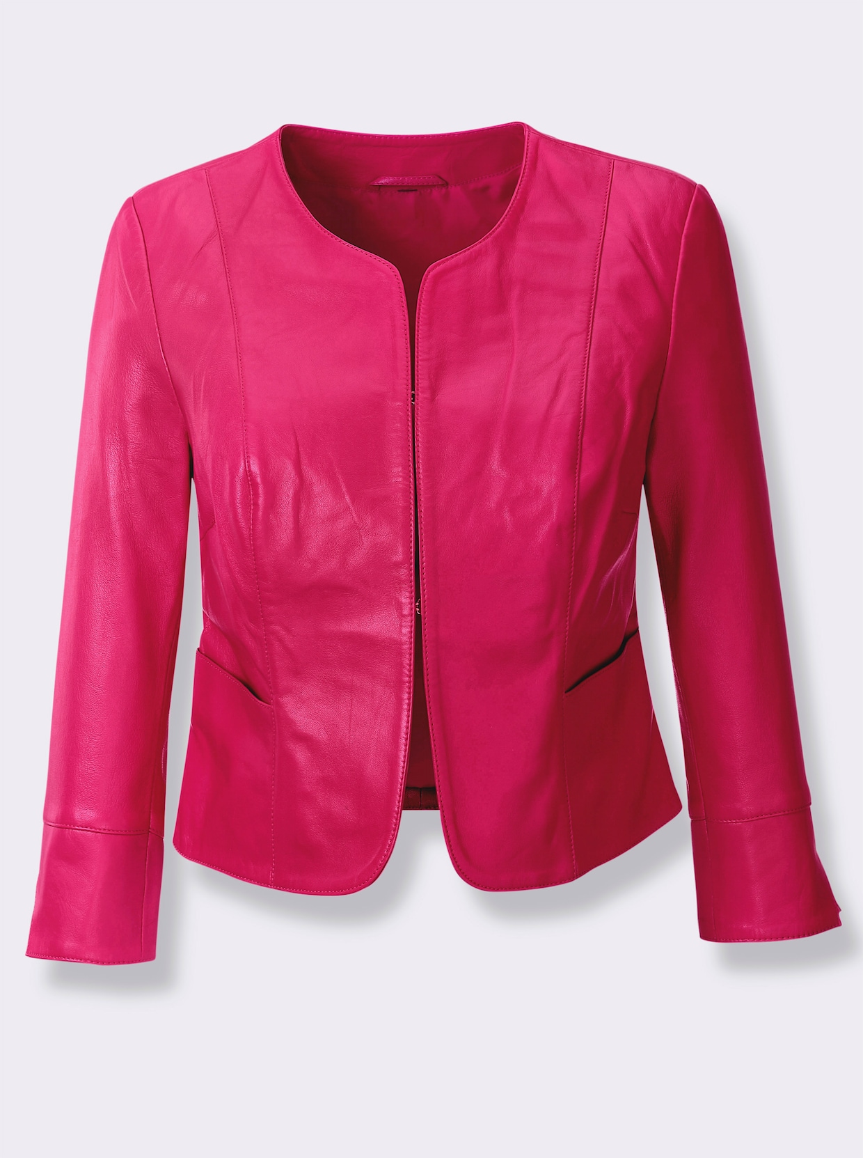 heine Veste en cuir - fuchsia