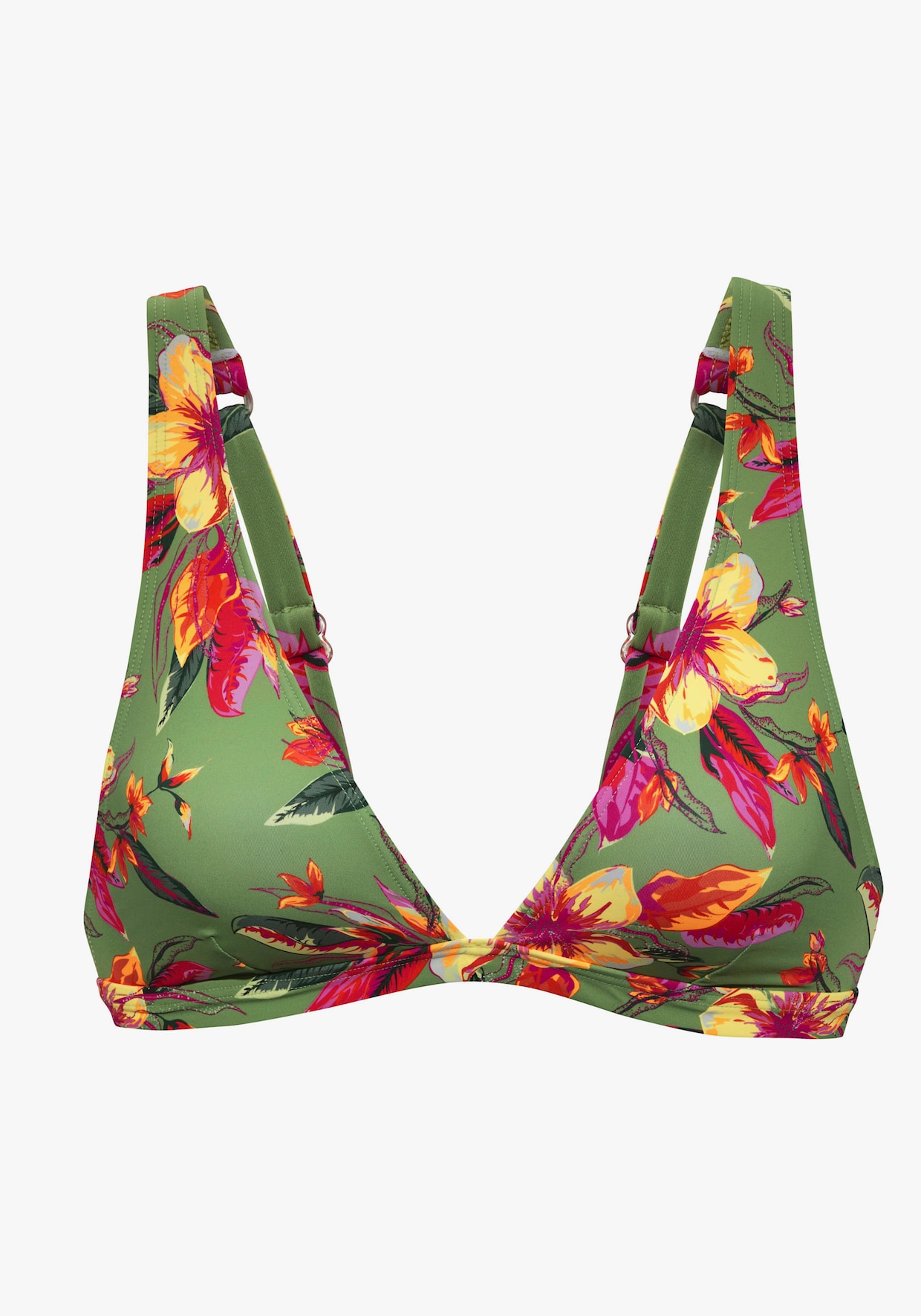 LASCANA Triangelbikinitop - salie/pink bedrukt