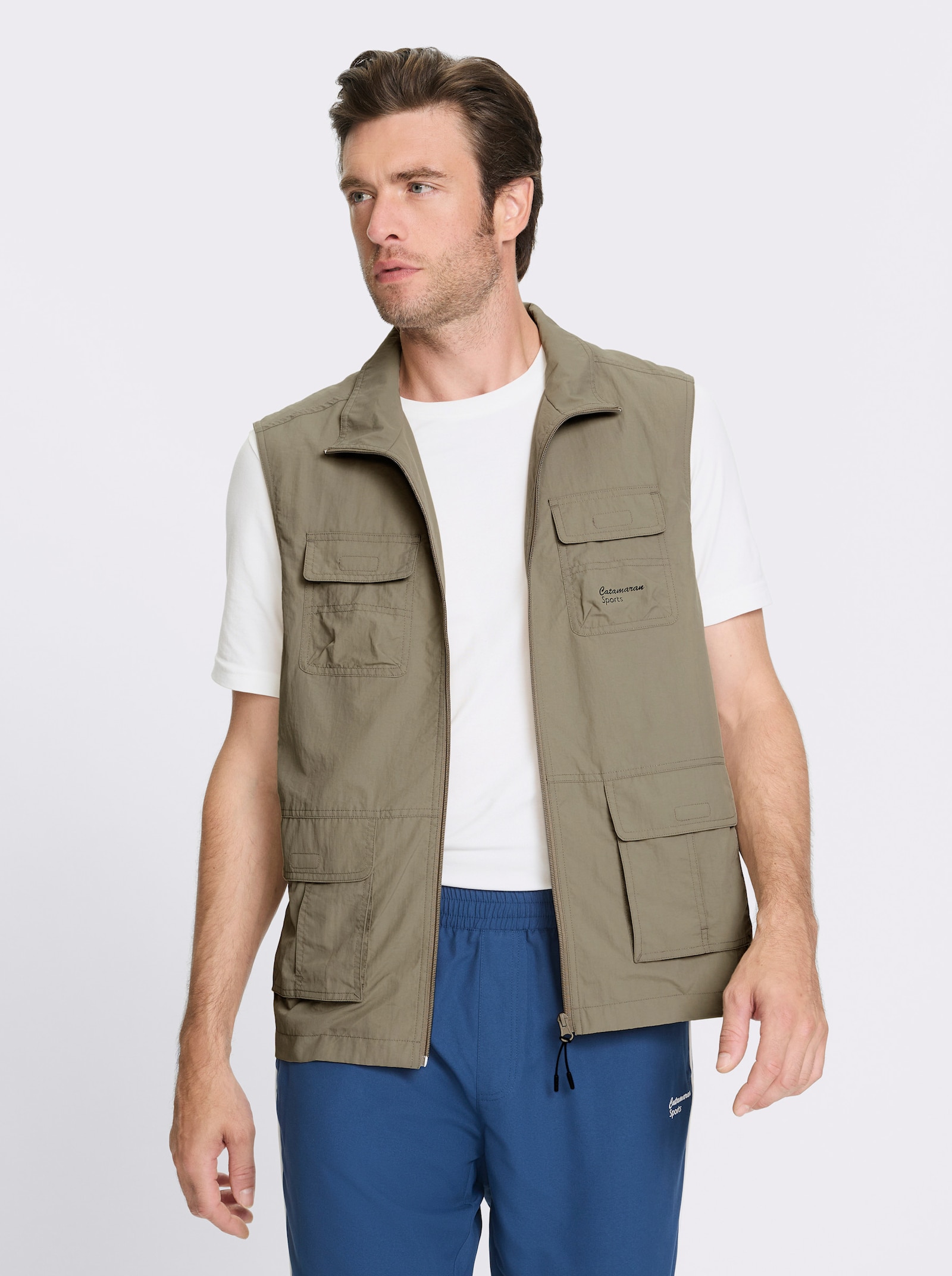 Catamaran Sports Funktionsweste mit vielen Taschen - schlamm