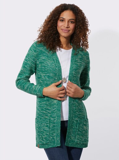 Strickjacke - grün-meliert
