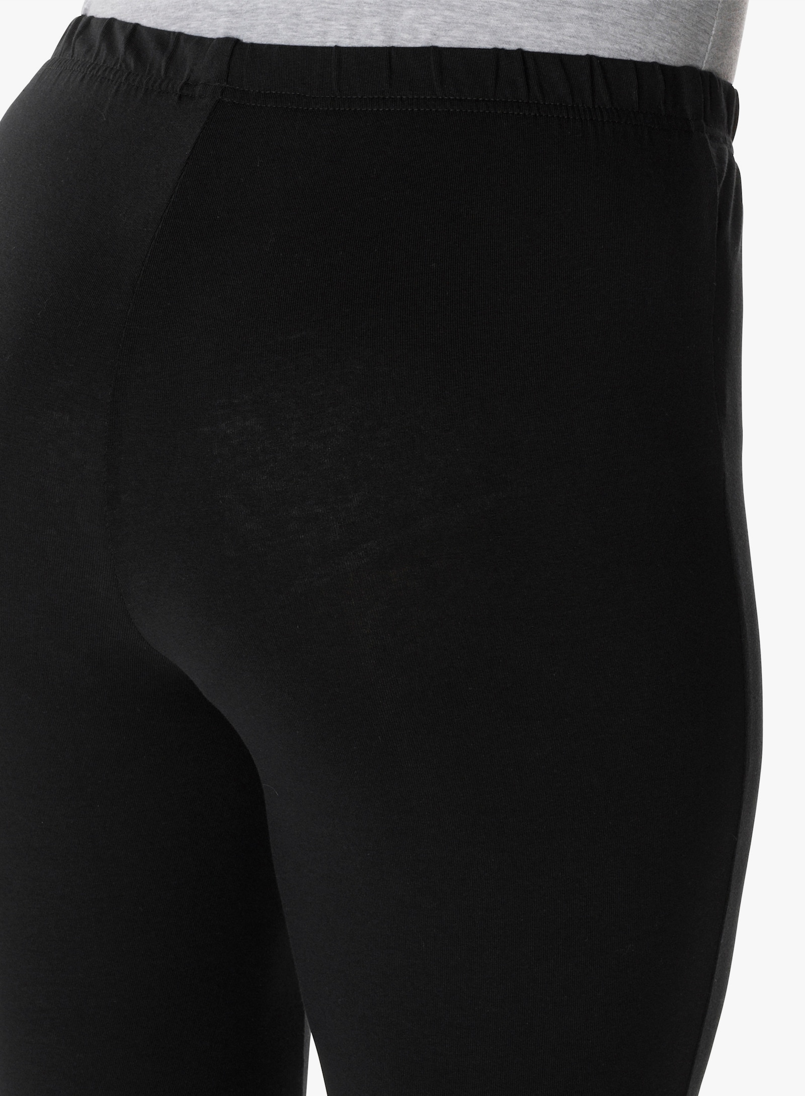 sheego Caprileggings mit Gummizugbund - schwarz