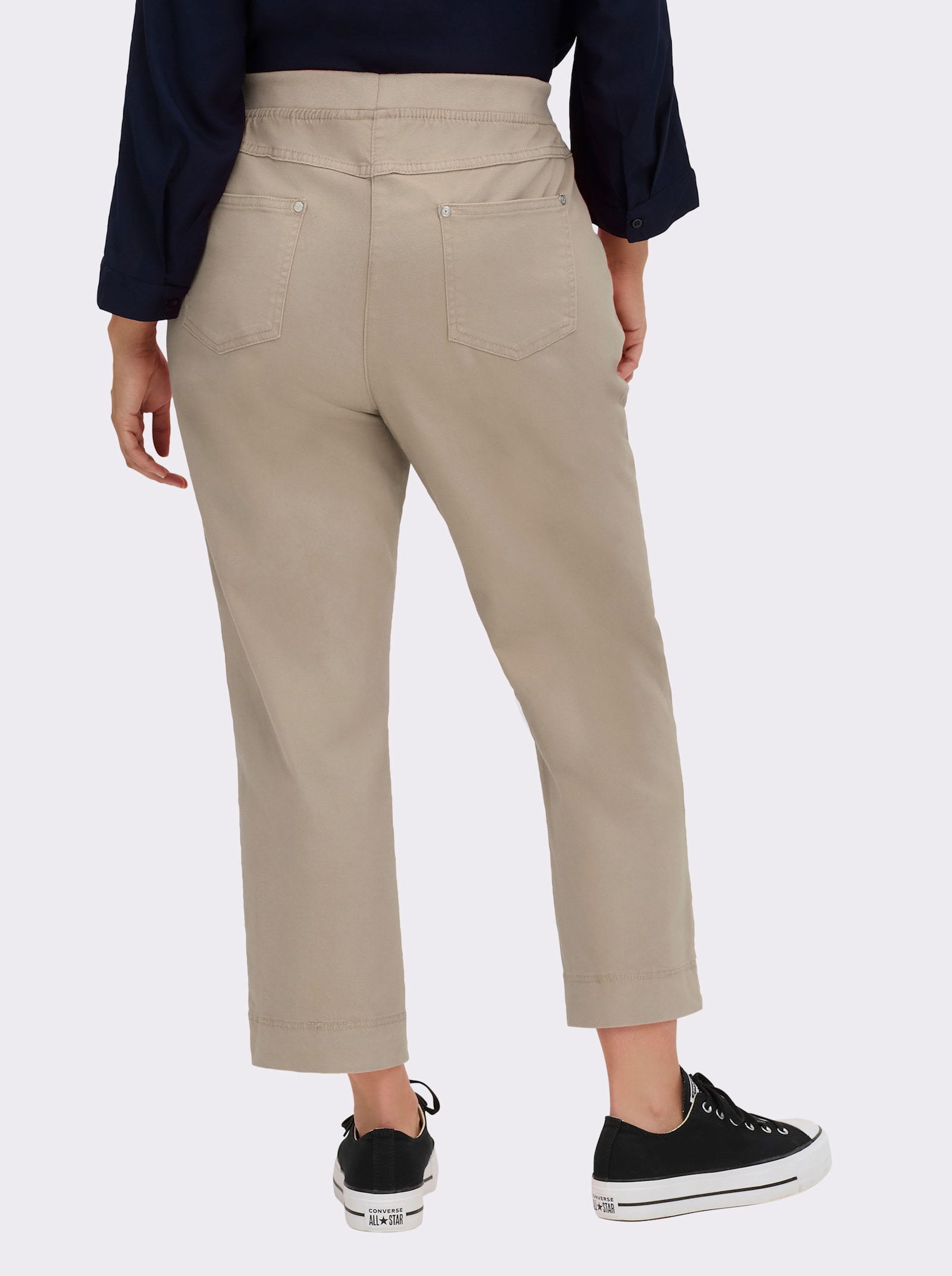 7/8-Jeans mit Jersey-Bund in softer Qualität - beige
