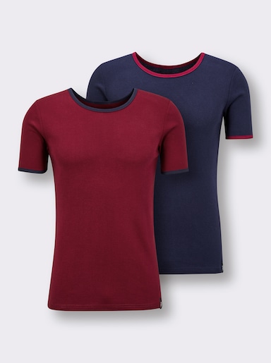 wäschepur men Shirt - marine + dunkelrot