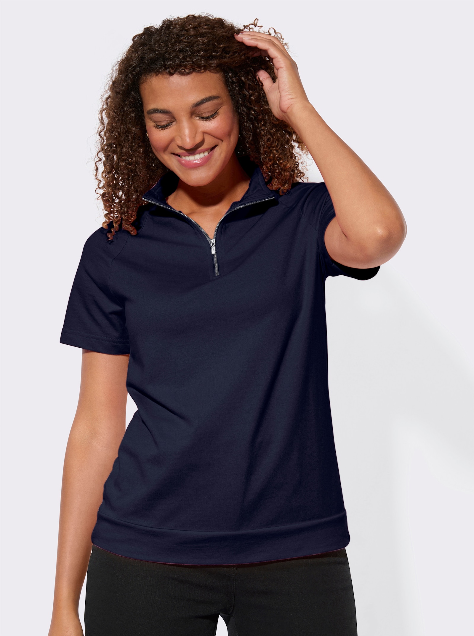Sweatshirt mit überschnittenen Schultern - marine