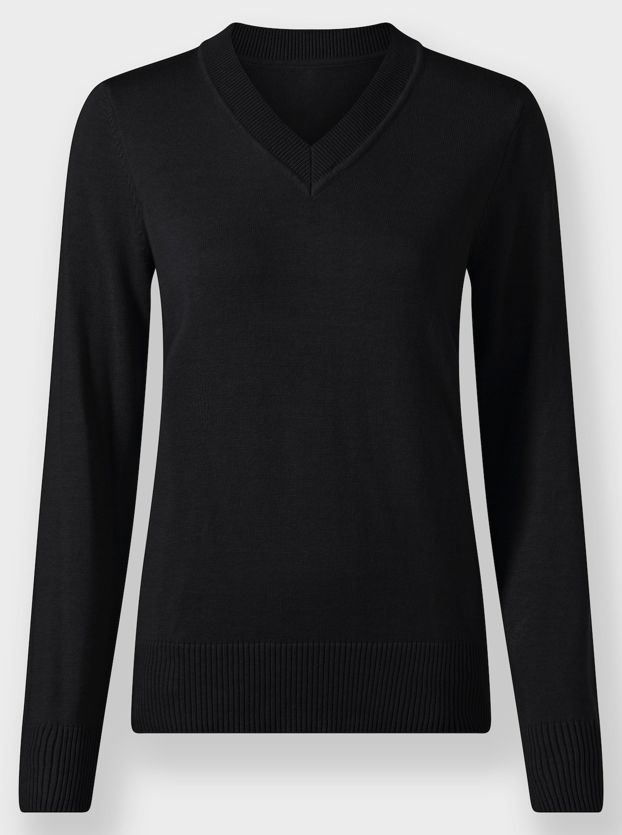 Pullover met V-hals - zwart
