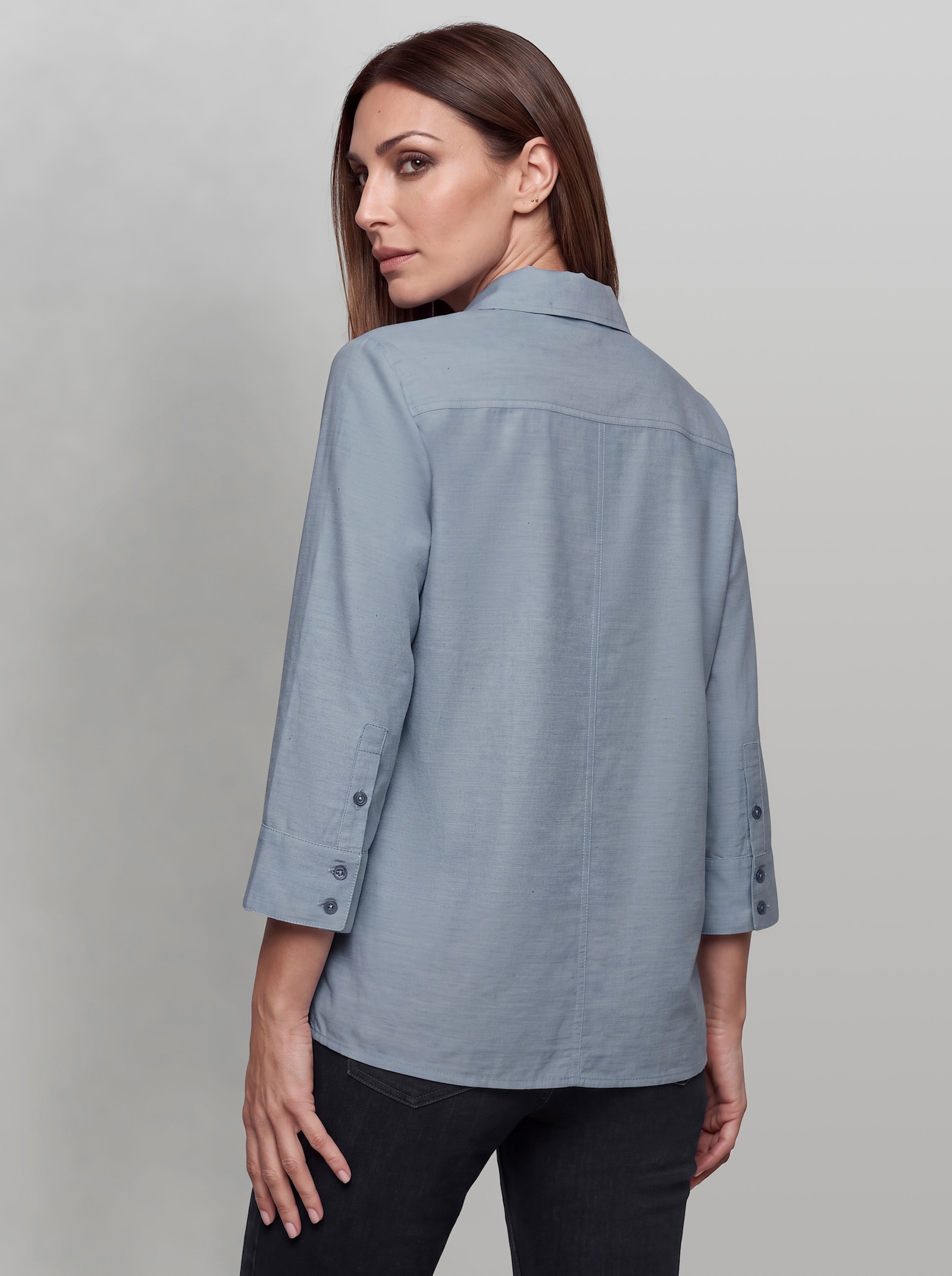 heine Blusenjacke mit Knoten-Detail - taubenblau-meliert