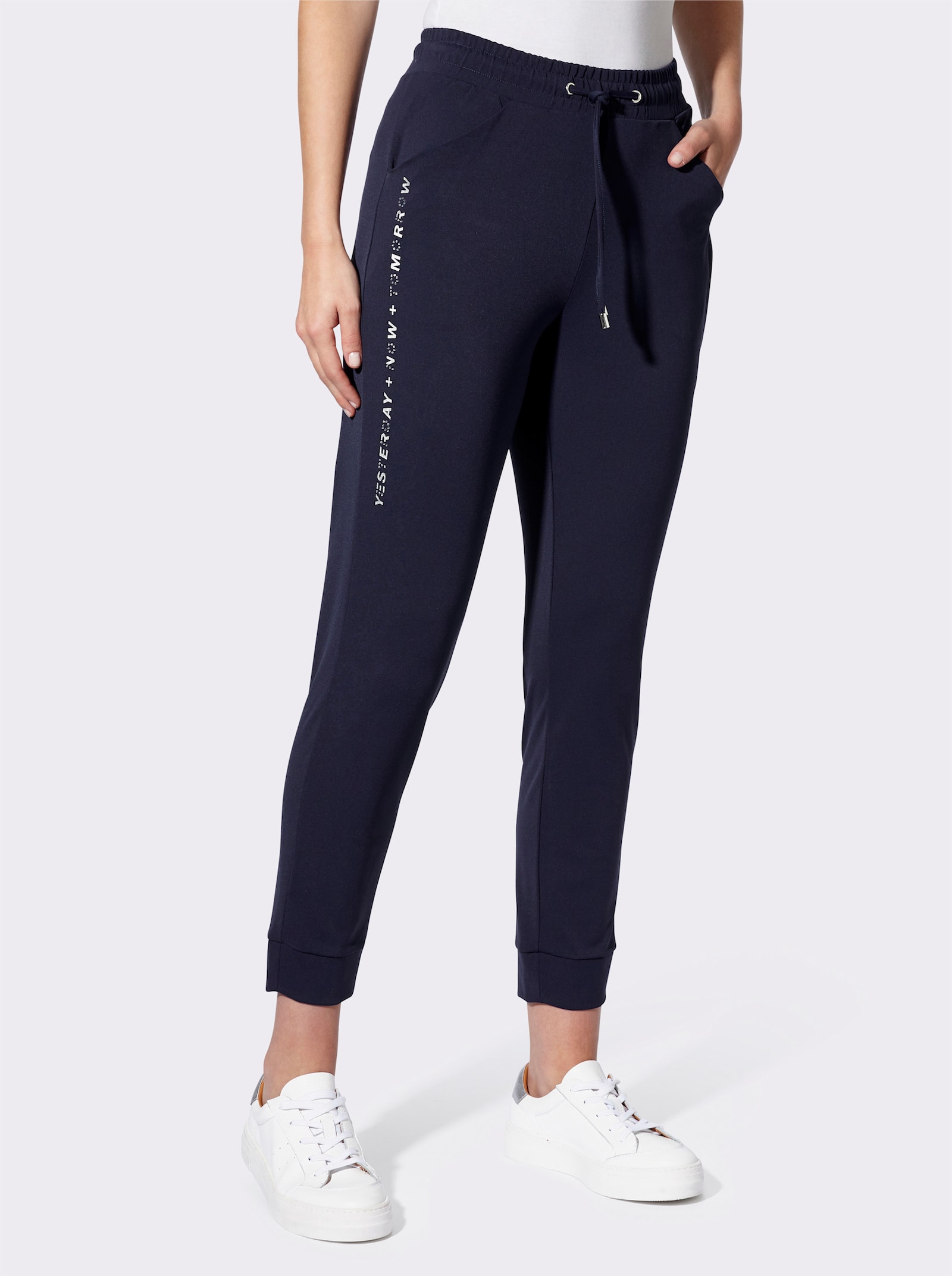 heine Jerseyhose mit Zippertasche - marine