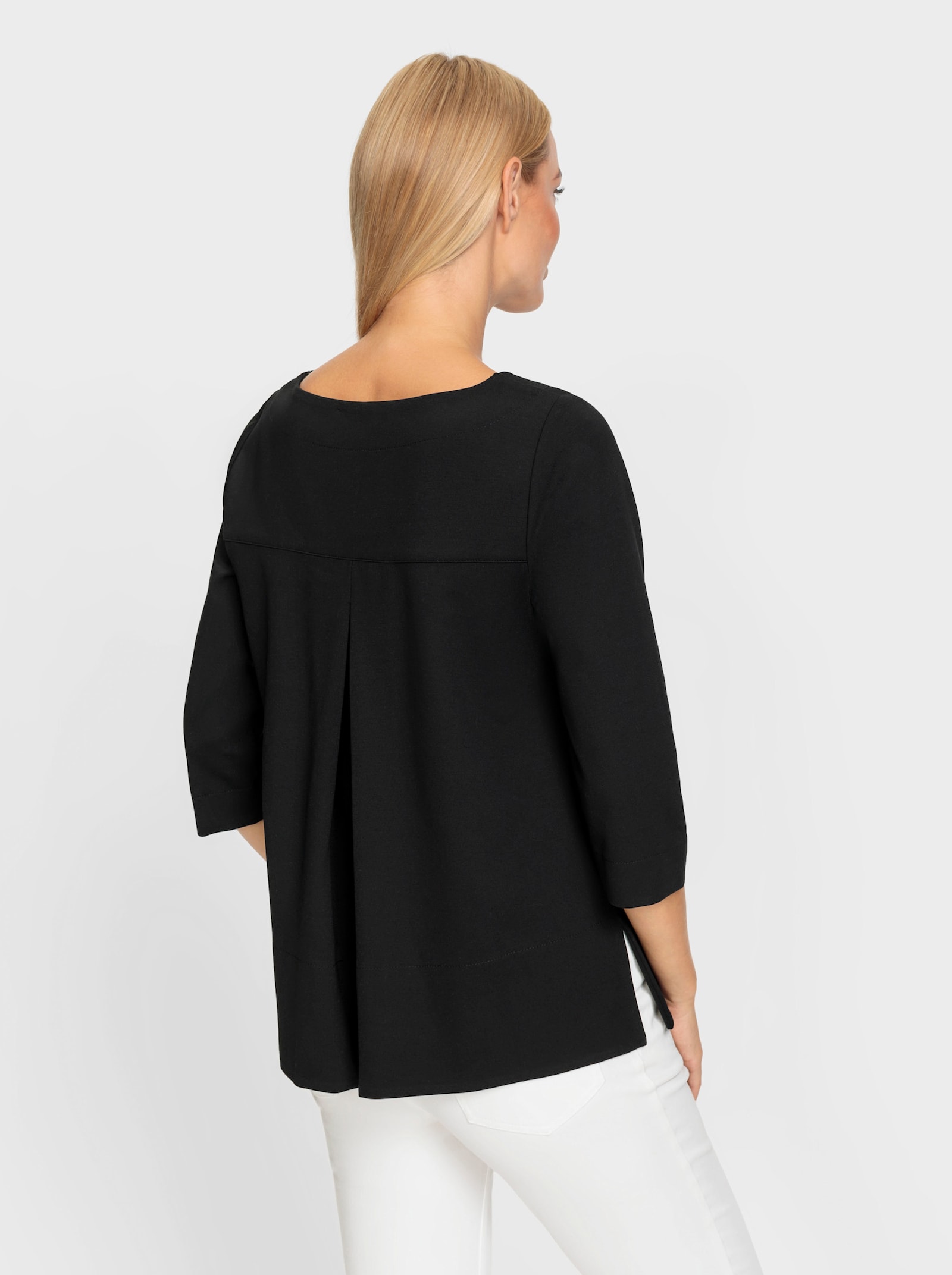 heine 3/4-Arm-Shirt mit Rundhals-Ausschnitt - schwarz