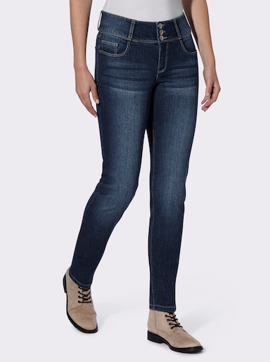 5-Pocket-Jeans mit hohem Bund - dark blue