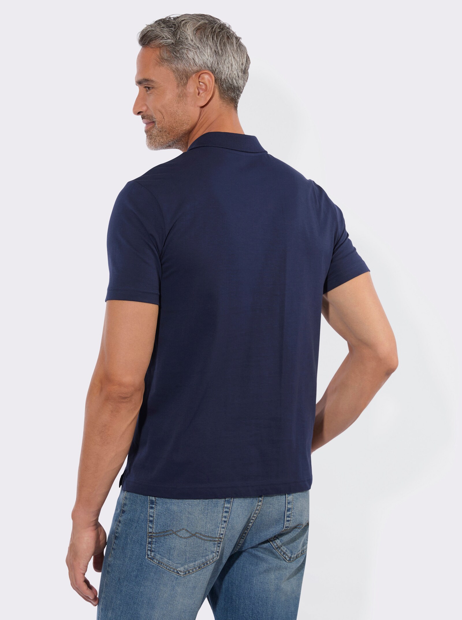 Poloshirt mit Druck-Motiv - marine