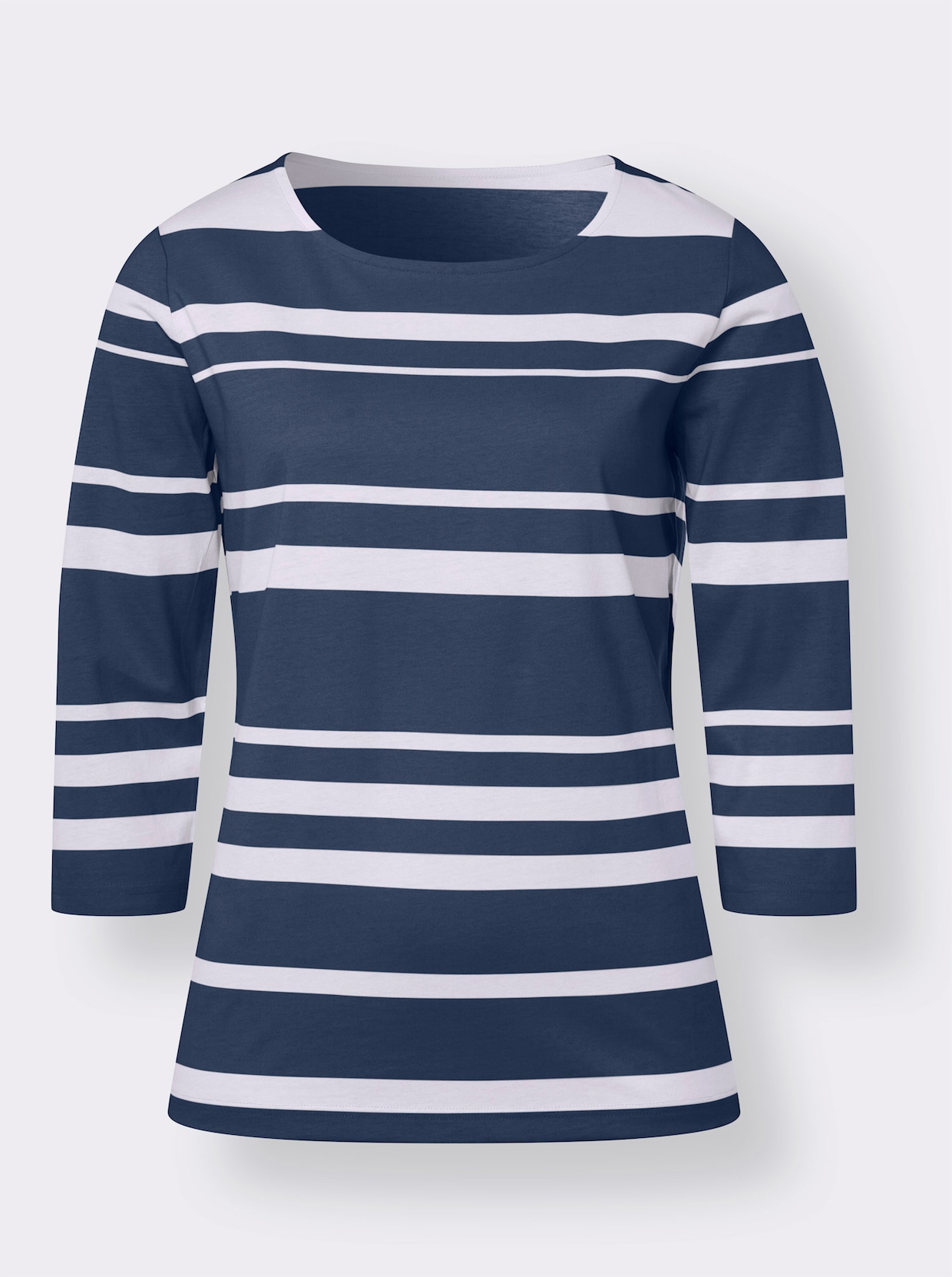 Shirt met 3/4-mouw - donkerblauw/wit gestreept