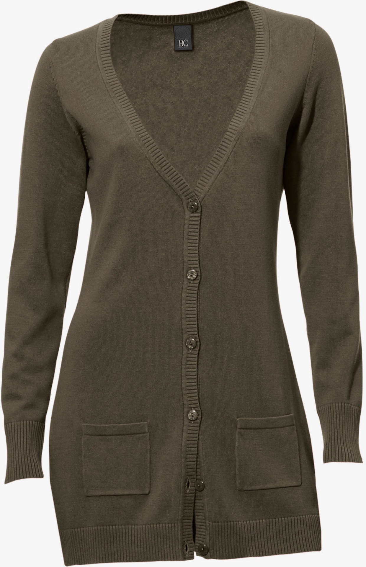 heine Veste en tricot fin - vert olive