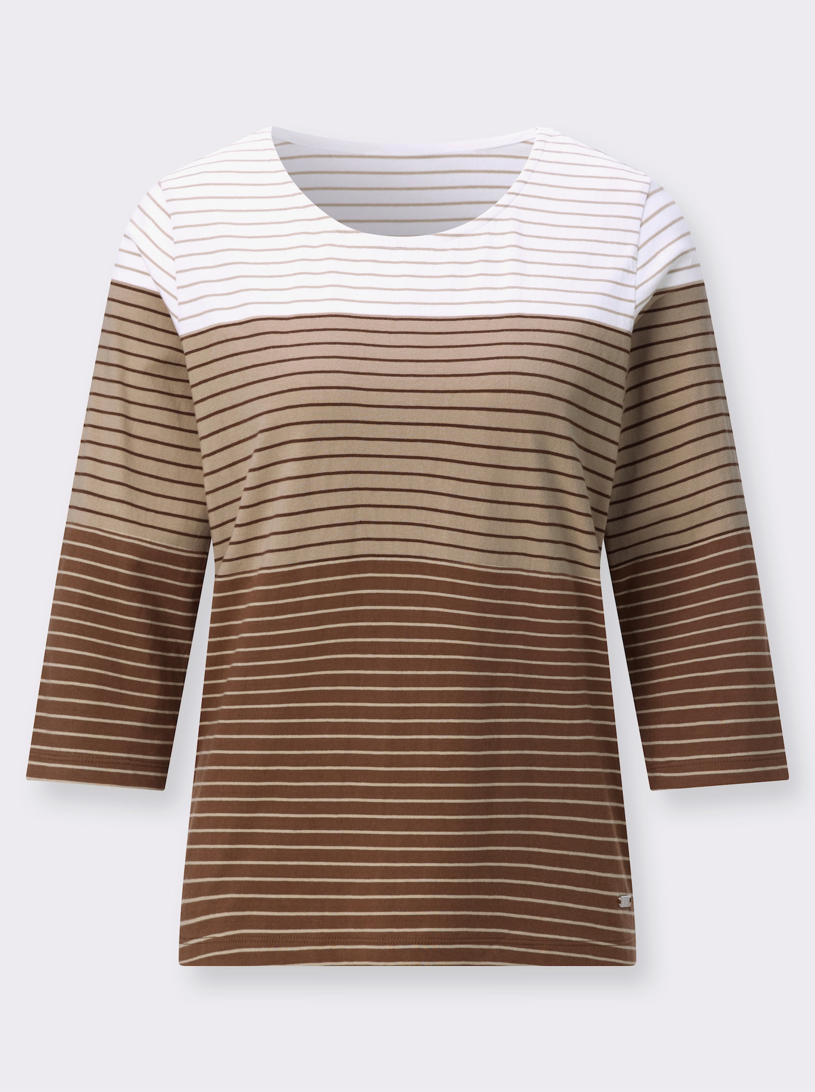 Ringelshirt - braun-ecru-geringelt
