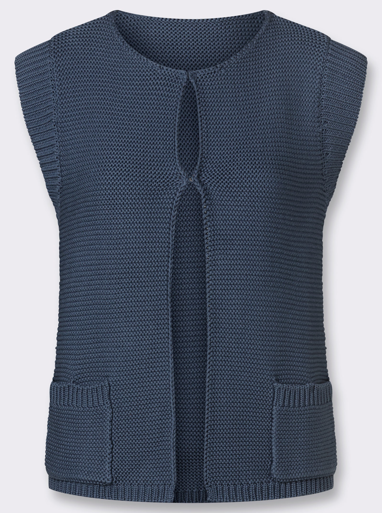  Strickweste im Linksstrick - rauchblau