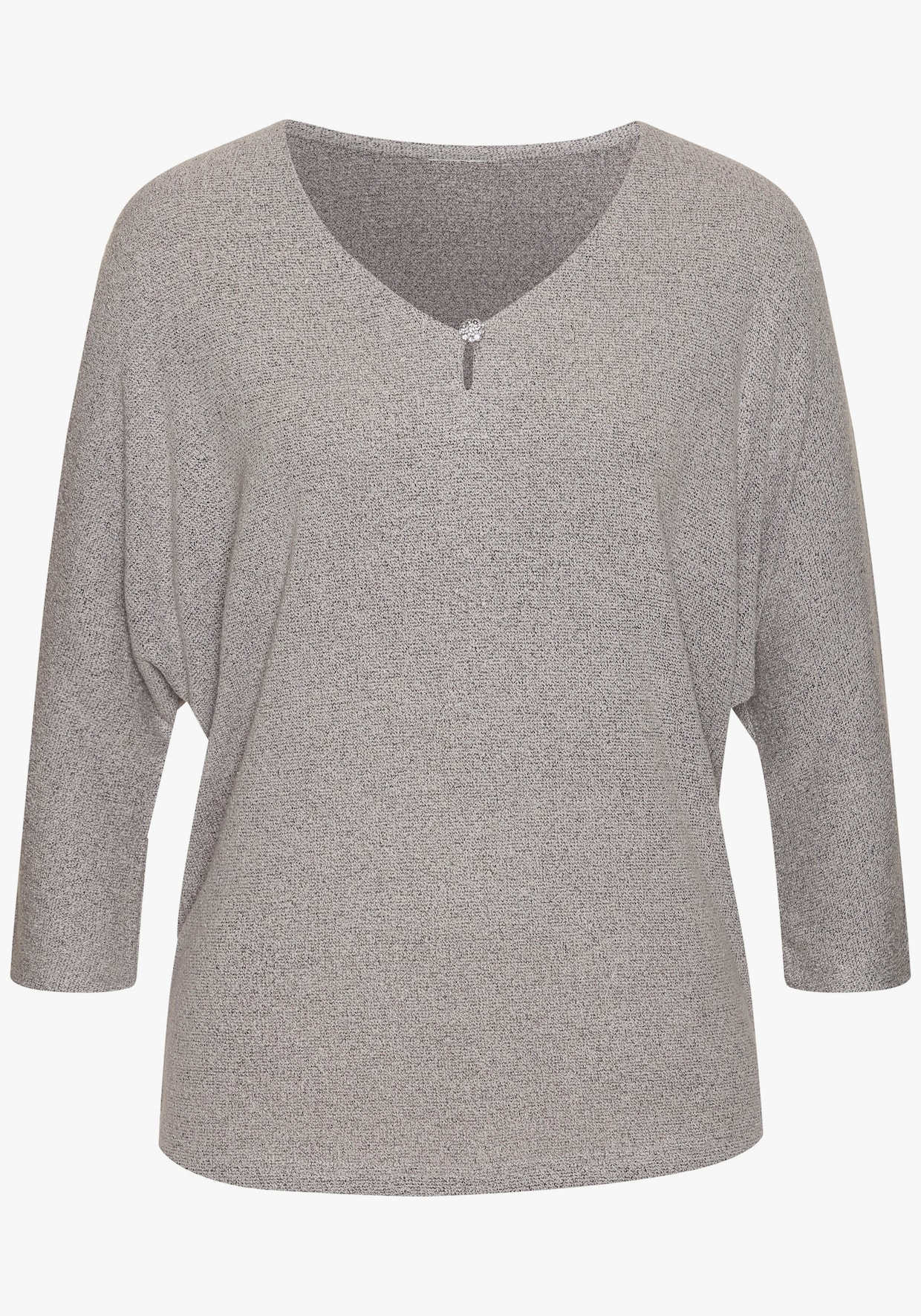 LASCANA Shirt met 3/4-mouw - zilvergrijs
