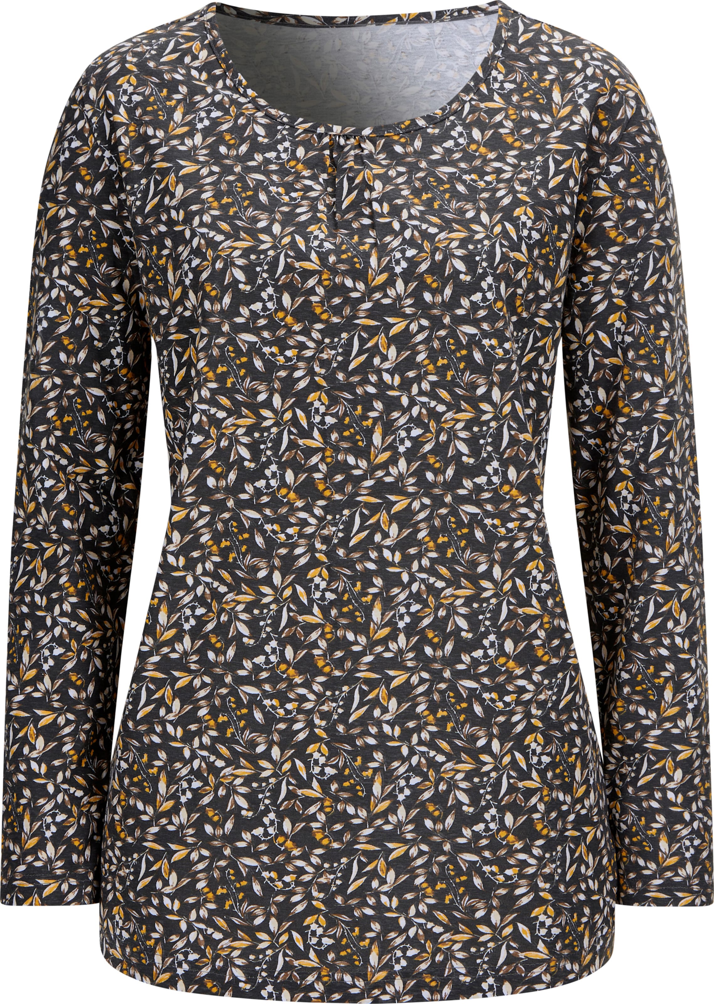 Your Look... for less! Dames Shirt met lange mouwen Grafiet/oker, bedrukt Maat