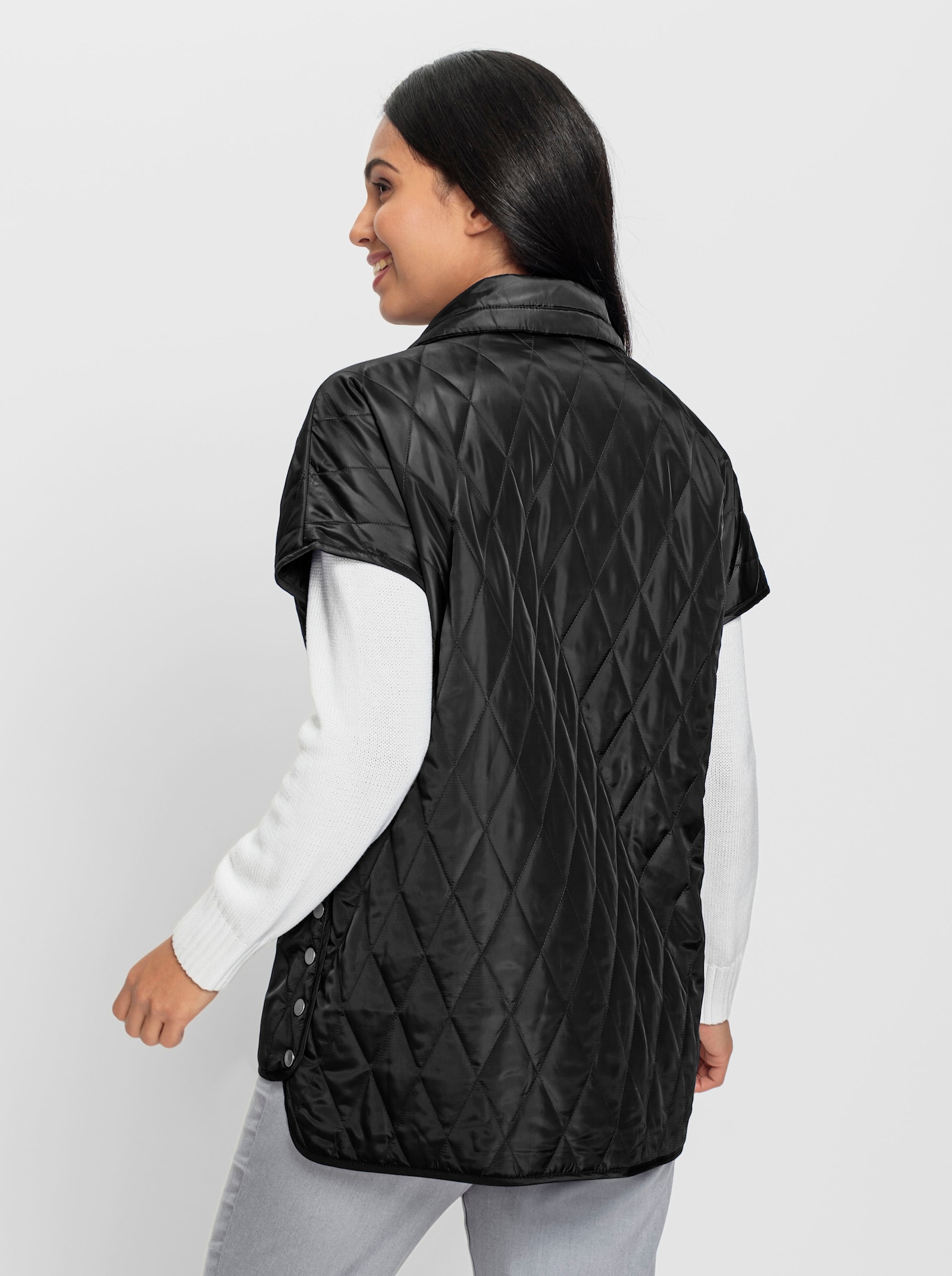 Weste mit Rautensteppung - schwarz