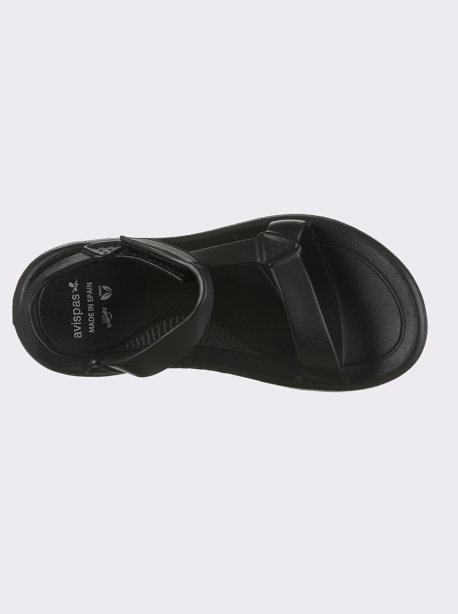 Badslipper met klittenbandsluiting - zwart