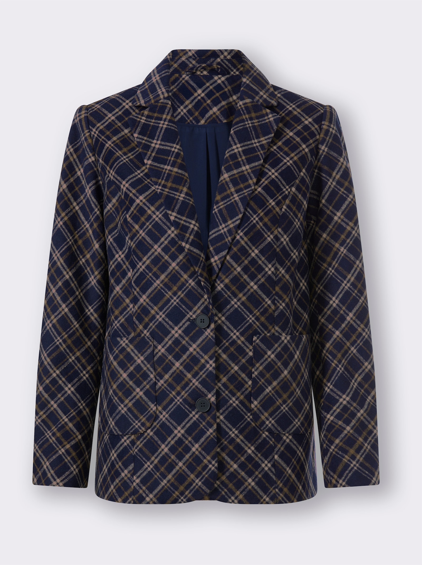 heine Blazer mit Karomuster - marine-braun-kariert