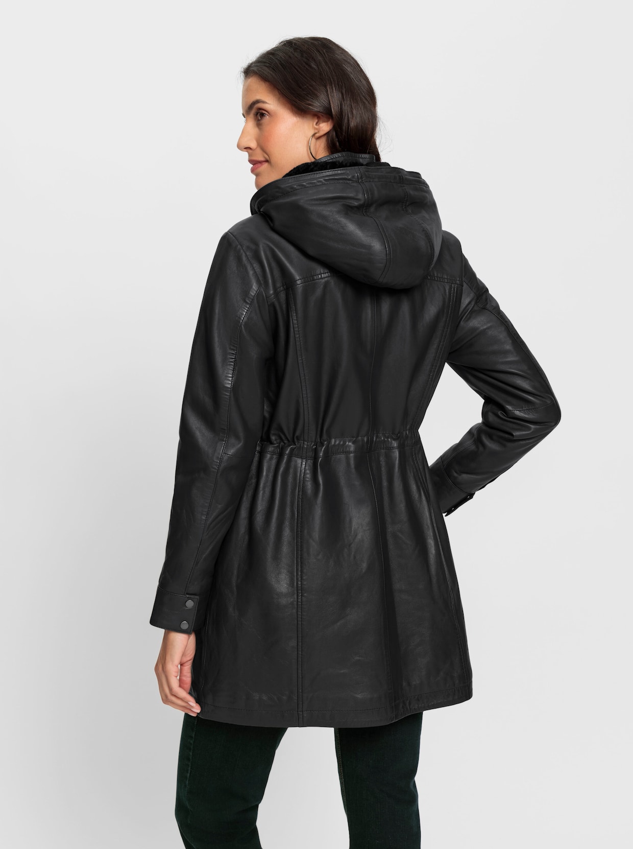 Mainpol Leder-Jacke - schwarz