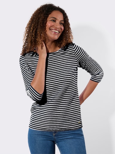 Ringelshirt - marine-weiß-geringelt