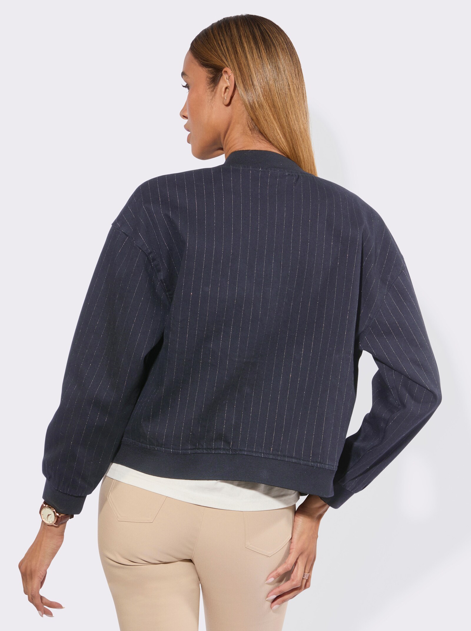 Blouson mit Nadelstreifen - dark blue-roségoldfarben-gestreift