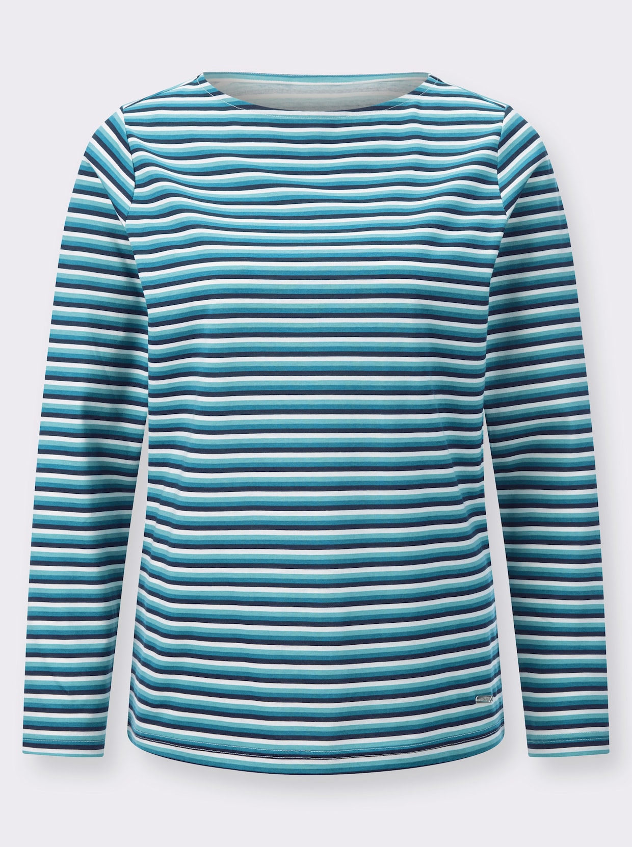 Shirt met lange mouwen - topaas/marine gestreept