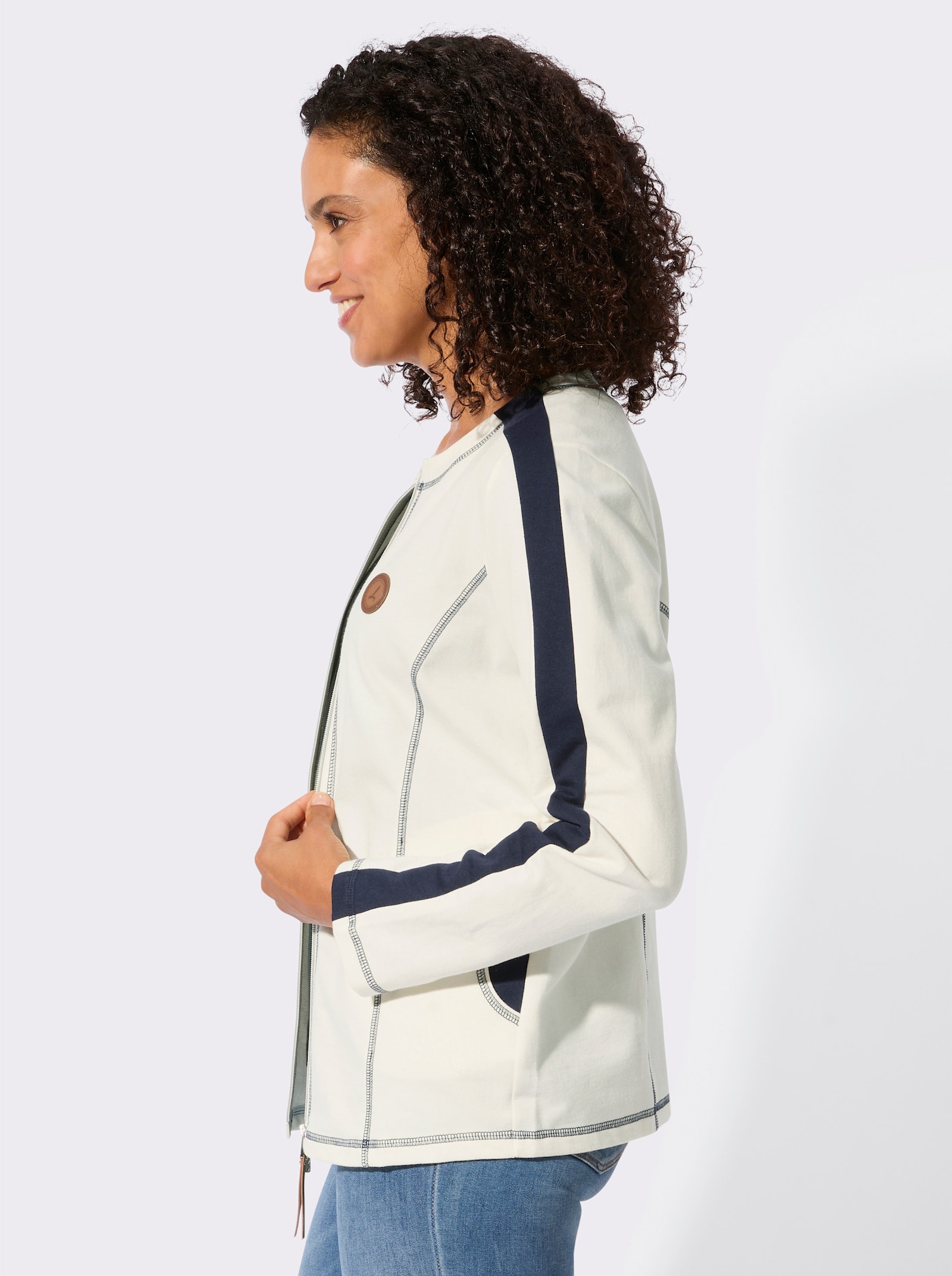 Shirtjacke - ecru-marine