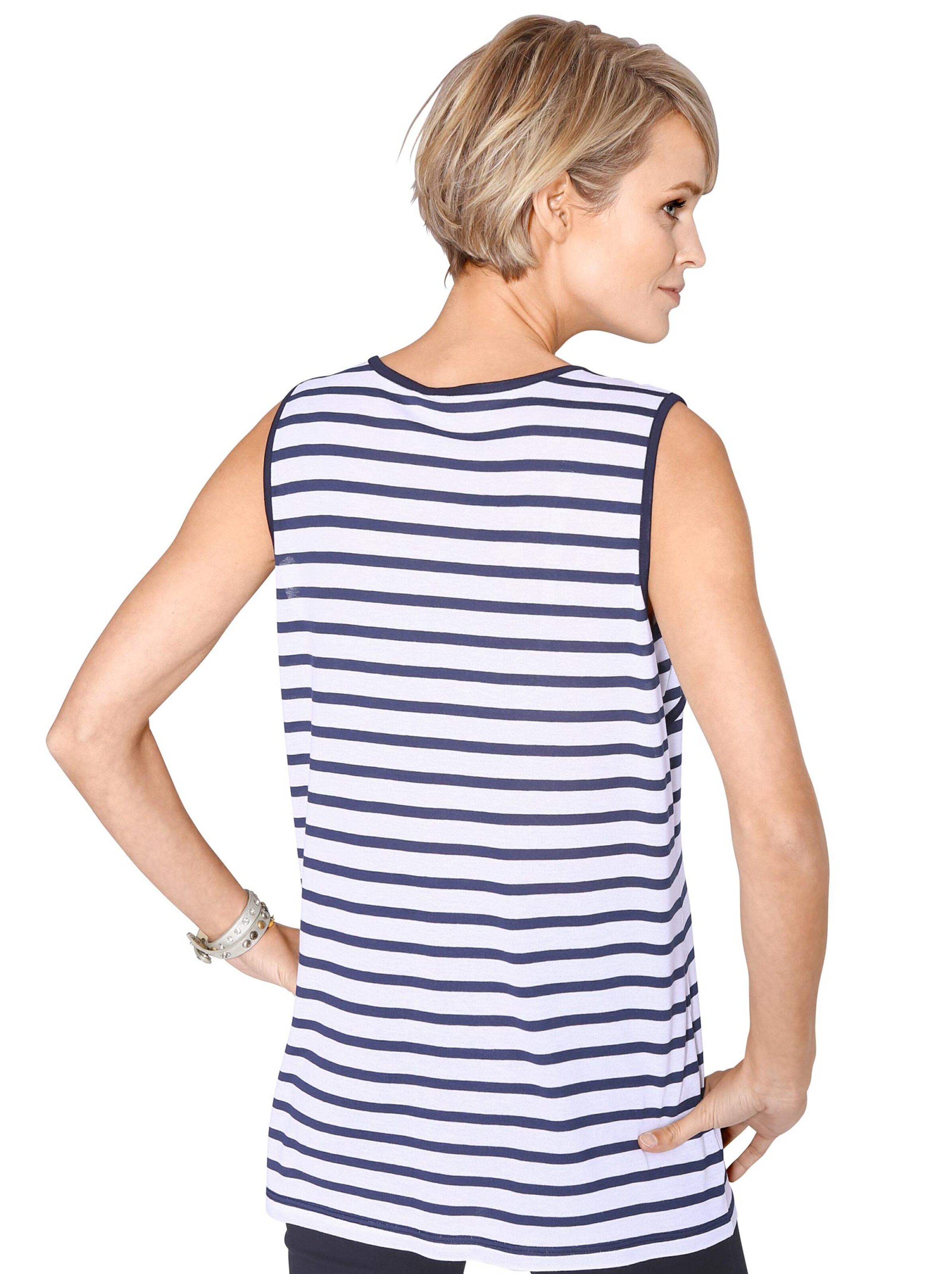 Shirttop - marine-gestreift