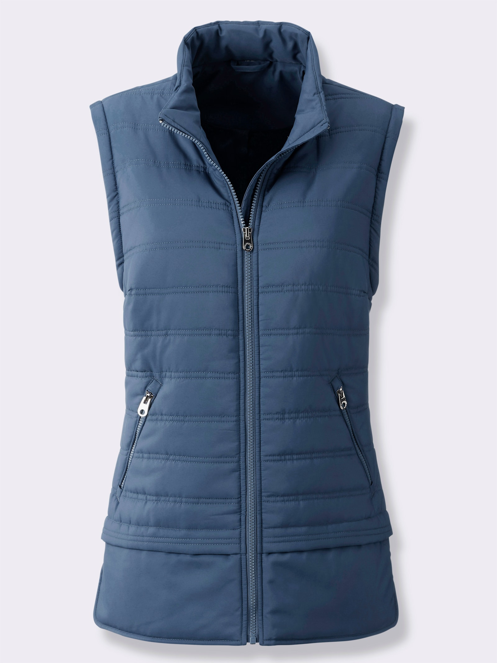 Steppjacke mit abzippbaren Ärmeln - jeansblau