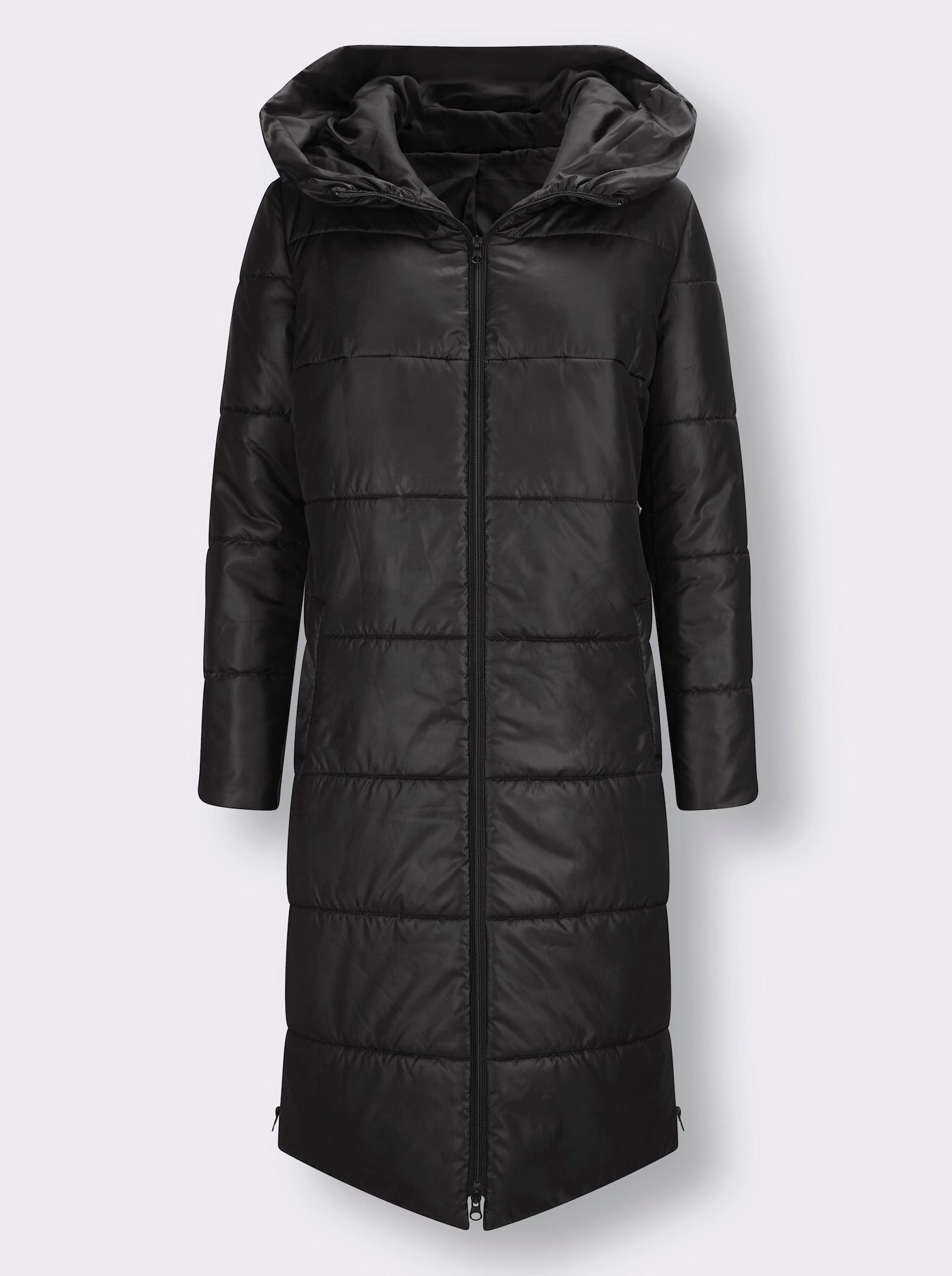 Prošívaný kabát s podšívkou a vatováním - černá