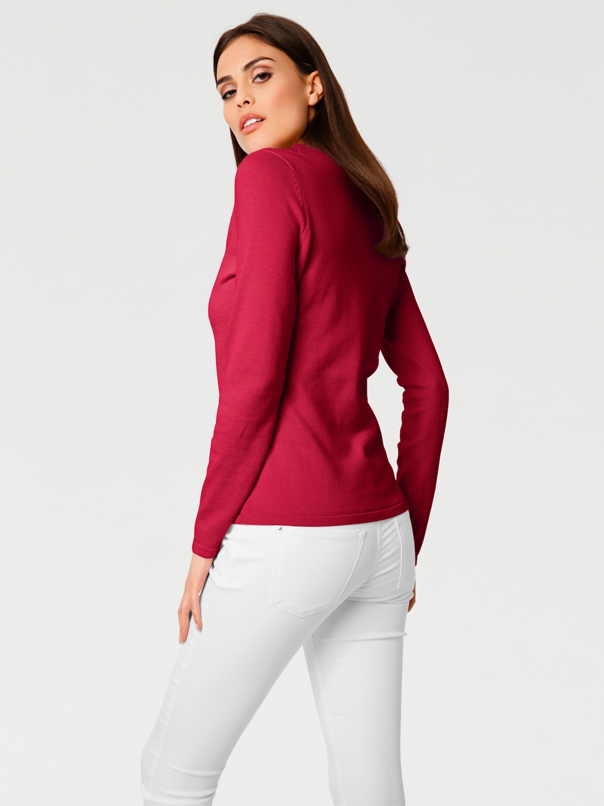 heine Pullover met V-hals - rood