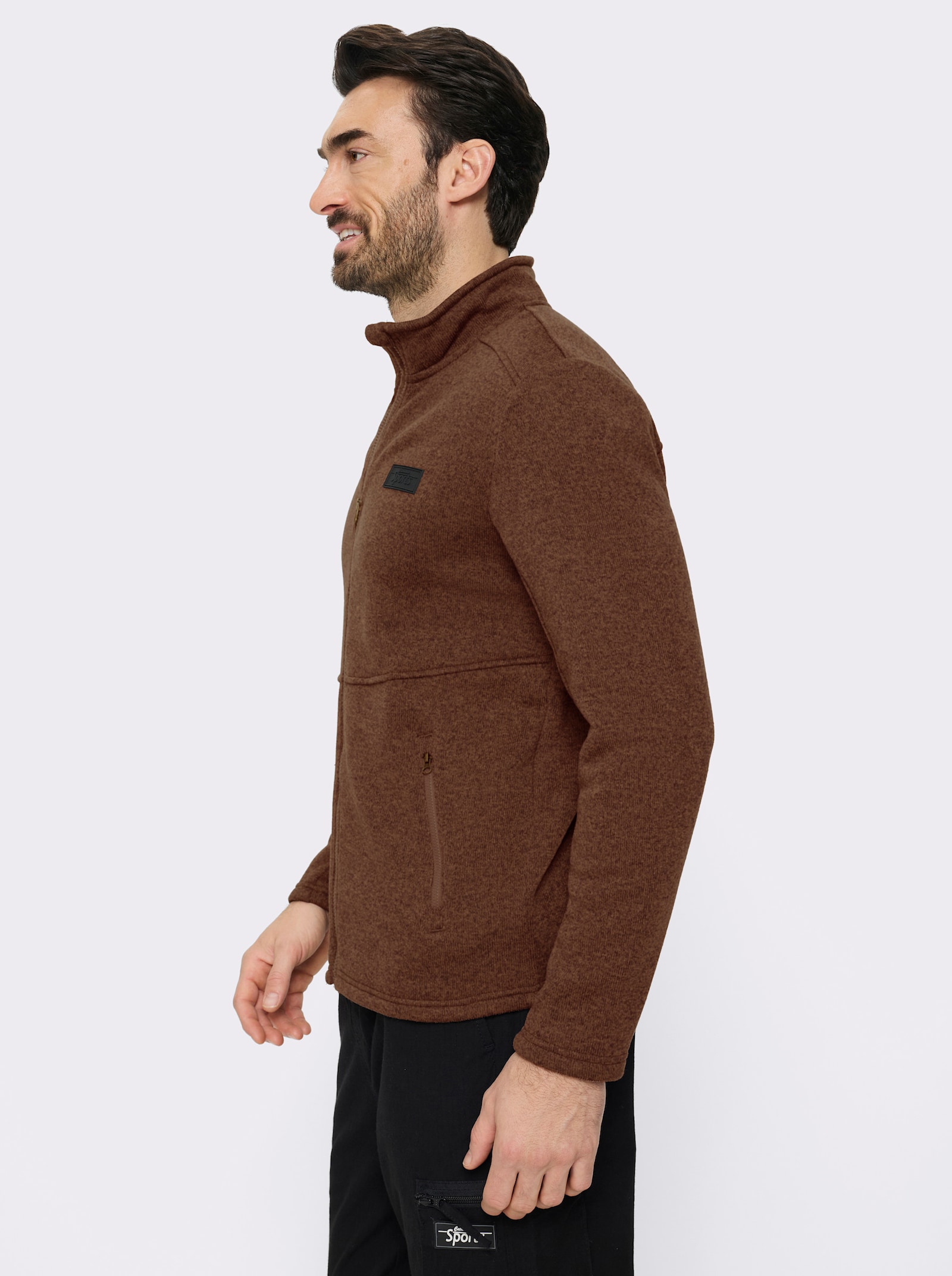 Catamaran Sports Strickfleecejacke mit 2 Reißverschluss-Taschen - schoko-meliert